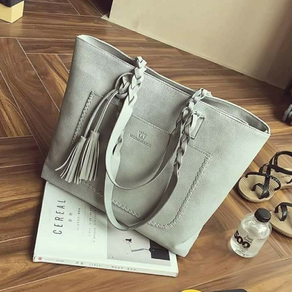 Dusty Rose PINK Vegan Tassel Shoulder Bag - Picture 3 of 6